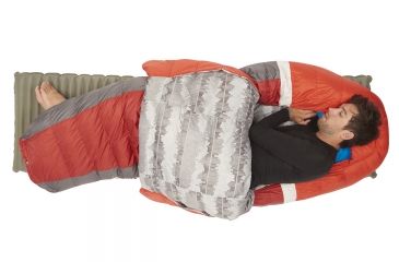 Image of Sierra Designs Backcountry Bed 20 Sleeping Bag 700 Dridown-Red/Grey-Regular