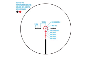 Image of SightMark 1-6x24mm Presidio CR1 Riflescope, 30mm, Second Focal Plane, Red Illuminated BDC Reticle, Black, SM13140CR1