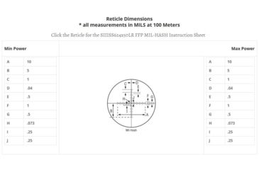 Image of Sightron Rifle Scope Sightron SIII 30mm, 6-24, Zero Stop, First Focal plane, Mil-Hash, Black, 6-24x50, 25171