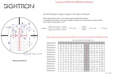 Image of Sightron SIII PLR Rifle Scope, 10-50x60mm, Zero Stop, MOA-H 24X IR Reticle, Black, Medium, 28006