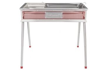 Image of Coleman Signature Park Series Stand Up Charcoal Grill, Slide Out Charcoal Tray, Adustable Grill Surface, Red / Silver, 304 Sq In Cooking Area 2000019522