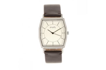Image of Simplify The 5400 Leather-Band Watch, Silver/Dark Brown, SIM5402