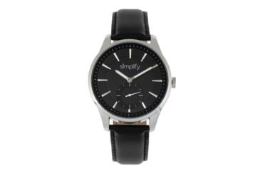Image of Simplify The 6600 Series Leather-Band Watch, Black, One Size, SIM6602