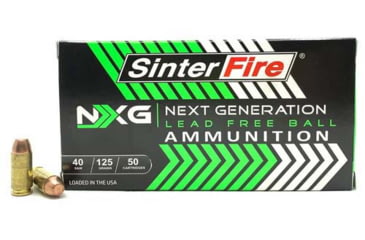 Image of SinterFire Next Generation 10mm Auto 125grain Lead-Free Ball Brass Cased Pistol Ammo, 50 Rounds, SF10125NXG(50)