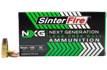 Image of SinterFire NXG Lead Free Ball 9 mm Luger 100 Grain Monolithic Copper Brass Cased Pistol Ammo, 50 Rounds, SF9100NXG
