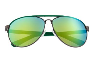 Image of Sixty One Sunglasses Wreck Polarized Sunglasses - Unisex, Gunmetal/Green, One Size, SIXS107GM