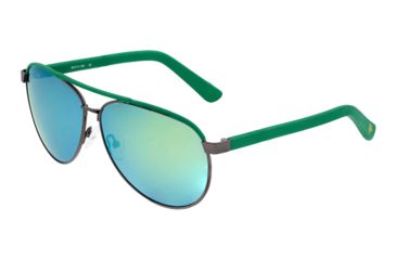 Image of Sixty One Sunglasses Wreck Polarized Sunglasses - Unisex, Gunmetal/Green, One Size, SIXS107GM