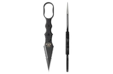 Image of Skallywag Tactical Guardian Fixed Blade Knife, 4 in, D2, Dagger Blade, G10 Handle, Black, Guardian-Black