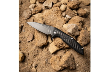 Image of Skallywag Tactical Shadow Beard Folding Knife, 3.4in, D2, G10/Carbon Fiber Handle, Shadow Beard, Shadow Beard