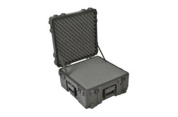Image of SKB Cases Cases Roto Mil-Std Water-proof Case 12 Deep with pull handle and wheels 22 x 22 x 12, Cubed Foam, 3R2222-12B-CW