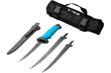 Image of TRUE Fishing Fixed Blade Knives Kit, 6/7.5/9.5in, 5Cr13 Steel, Fillet, TPR Handle, Titanium Nitride, TRU-FXK-1000