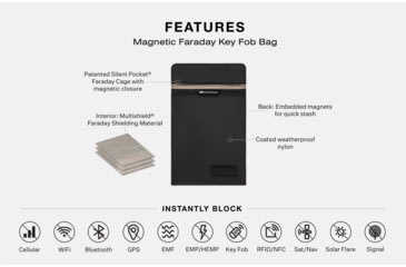 Image of SLNT Magnetic Faraday Key Fob Bag, Black, Extra Small, SPS-XSBNMAG