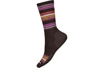 Image of Smartwool Everyday Zig Zag Valley Crew Socks, Chestnut, Extra Large, SW0019982071-XL
