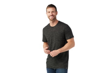 Image of Smartwool Merino Hemp Blend Short Sleeve Pocket Tee - Mens, Black Heather, Extra Large, SW017026A5210XL000