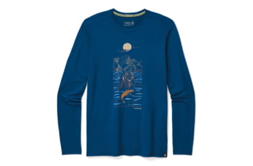 Image of Smartwool Merino Sport 150 Alpine Bear Long Sleeve Graphic Tee - Mens, Alpine Blue, 2XL, SW016294B25-XXL