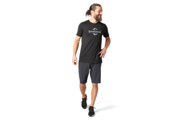 Image of Smartwool Merino Sport 150 Logo Graphic Tee - Mens, Black, 2XL, SW016292001-XXL