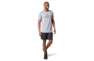 Image of Smartwool Merino Sport 150 Logo Graphic Tee - Mens, Light Gray Heather, Small, SW016292545-S