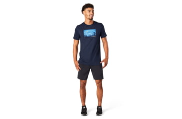 Image of Smartwool Merino Sport 150 Mount Hood Moon Graphic Tee - Mens, Deep Navy, Large, SW016446092L