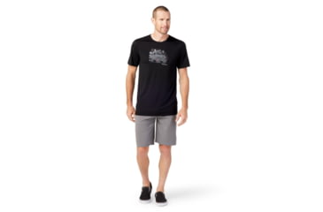Image of Smartwool Merino Sport 150 Overland Adventure Short Sleeve Graphic Tee - Mens, Black, Medium, SW016570001M