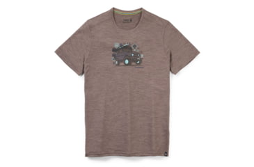 Image of Smartwool Merino Sport 150 Overland Adventure Short Sleeve Graphic Tee - Mens, Flint Heather, Small, SW016570G57S