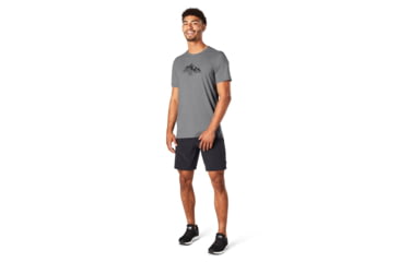 Image of Smartwool Merino Sport 150 Rocky Range Graphic Tee - Mens, Light Gray Heather, Large, SW000796545L