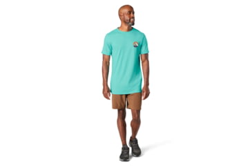Image of Smartwool Merino Sport 150 Two Peaks Graphic Tee - Mens, Iceberg Blue, Medium, SW000793F62M