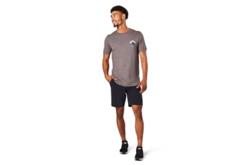 Image of Smartwool Merino Sport 150 Two Peaks Graphic Tee - Mens, Sparrow Heather, Large, SW000793F98L