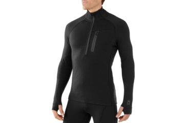 Image of Smartwool MerinoMax Half Zip Top - Men's-Black-Small