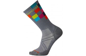 Image of Smartwool PhD Run Ultra Light Logo Crew Sock - Men's-Graphite-Medium
