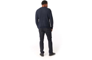 Image of Smartwool Ripple Ridge Tick Stitch Crew Sweater - Mens, Deep Navy Heather, Small, SW019049108