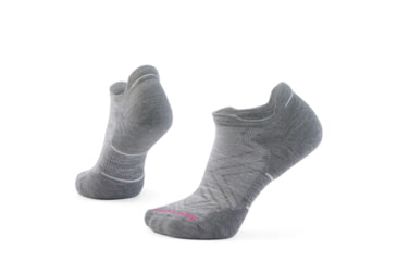 Image of Smartwool Run Targeted Cushion Low Ankle Socks - Womens, Light Gray/White, Medium, SW001671P74100M000