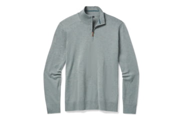 Image of Smartwool Sparwood Half Zip Sweater - Mens, Lunar Gray Donegal, Extra Large, SW016427E67-XL