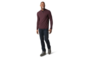 Image of Smartwool Sparwood Half Zip Sweater - Mens, Woodsmoke Heather, Medium, SW016427B85-M
