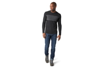 Image of Smartwool Sparwood Stripe Crew - Mens, Charcoal Heather, Medium, SW016437010-M