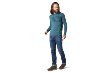 Image of Smartwool Sparwood Stripe Crew - Mens, Prussian Blue Heather, Large, SW016437D18-L