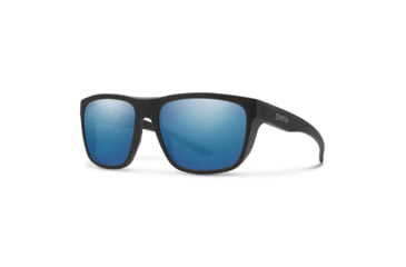 Image of Smith Barra Sunglasses, Matte Black Frame, ChromaPop Glass Polarized Blue Mirror Lens, 20522300360QG