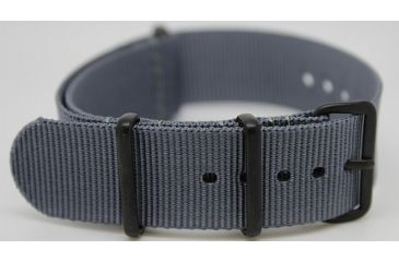 Image of Smith&amp;Bradley Ltd. Sans-13 PVD Black-Coated 42mm Watch, Black Face/Gray NATO Band Sans-black-GNATO