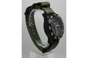 Image of Smith&amp;Bradley Ltd. Sans-13 PVD Black-Coated 42mm Watch, Black Face/OD Green NATO Band Sans-black-ODNATO