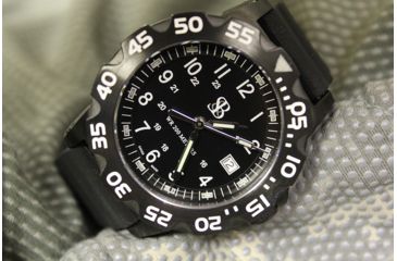 Image of Smith&amp;Bradley Ltd. Sans-13 PVD Black-Coated 42mm Watch, Black Face/Black Rubber Band Sans-black-RBS