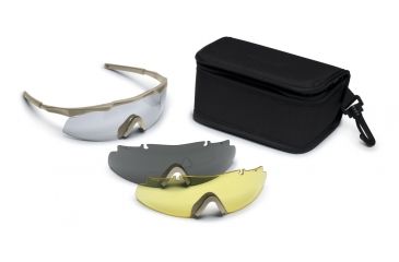 Image of Smith Elite Aegis Asian Fit Eyeshields Deluxe Kit, Tan frame, Clear, Gray &amp; Yellow Lenses