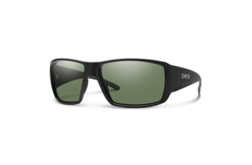 Image of Smith Optics Guides Choice Sunglasses, ChromaPop Polarized Gray Green Lens, Matte Black Frame, 20494700362L7