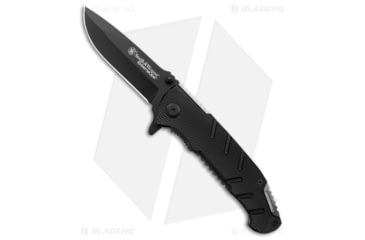 Image of Smith &amp; Wesson Extreme OPS Folding Knife, 3.50in, Stainless Steel, Drop Point Blade, G10 Black Handle, Black/Black, 7.75in, BHQ-119711