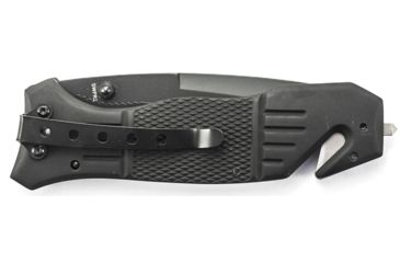 Image of Smith &amp; Wesson 1st Response Liner Lock Folding Knife, 3.3 in, 7Cr17MoV High Carbon Stainless Steel Blade, Drop Point Serrated Blade, Black G10 Handle, SWFR2SCP