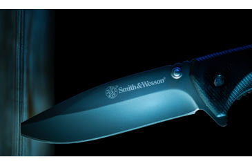 Image of Smith &amp; Wesson Velocite Spring Assist Folding Knife, 3.4in, 8Cr13Mov Stainless Steel Blade, 4.5in, Textured Polymer Handle, 1122573