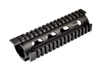 Image of Sniper 2 Piece Drop In Quad Rail Handguard, 6.7 in Carbine Length w/ Extended Top Rail, Black, For .223 And 5.56, Fits 6.75 in To 7 in MQRSLX