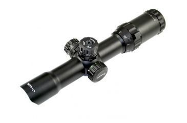 Image of Sniper Compact 1-4X28mm Rifle Scope QTA W/E, RGB Etched Horseshoe Glass Reticle, Black LT1-4x28LH
