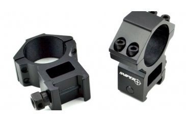 Image of Sniper High Profile Rifle Scope Rings For Picatinny/Weaver Rail System, Black, 30mm Diameter PT-30H4