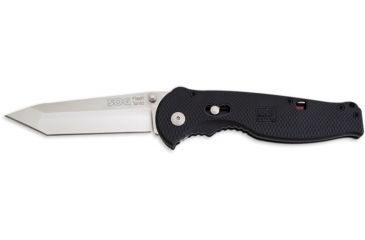 Image of SOG Flash II Tanto Knife w/ SE Fold 3.5in. Steel Blade and GRN Handle, Satin Finish, Black FSAT8-CP