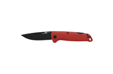 Image of SOG Knives &amp; Tools Adventurer, Folding Knife, 3.5 in Drop Point Blade, 7.5 in Overall Length, 5Cr15MoV Steel Blade, Straight Edge, Satin Finish, Silver, Black Glass-Reinforced Nylon Handle, Thumb Stud Openers, Lock Back, SOG-13-11-08-43
