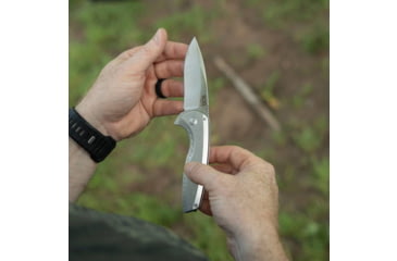 Image of SOG Specialty Knives &amp; Tools Aegis Flk 2.0 Frame Lock 14-41-03-43 Stonewashed Stainless Steel Pocket Knife - SOG-14-41-03-43